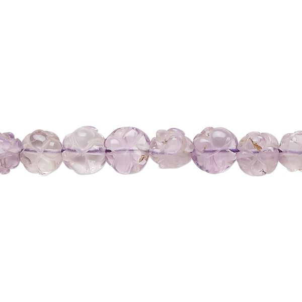Amethyst 1pkg1, carved flower bead 15 inch 6-7mm image number 0
