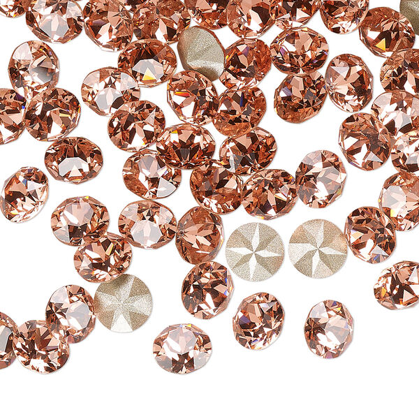Chaton 288pk rose peach foil back, Swarovski® 6.14-6.32mm round xirius SS29 1088 image number 0