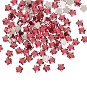 Flat back 720pk scarlet foil back, Swarovski® 4mm star flower 2754