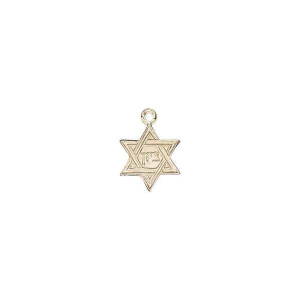 Drop, 14Kt gold-filled, 10x9mm Star of David. Sold individually. image number 0