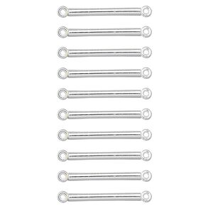 Link, sterling silver, 15x1.5mm tube. Sold per pkg of 10.
