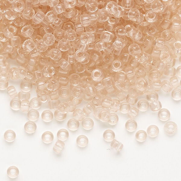Seed bead, Miyuki, glass, pkg/50g, #8 rocaille, transparent pink mist (RR-155). image number 0