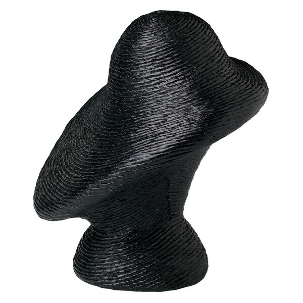 Display, necklace, paper twine, black, 7x7x6 inches. Sold individually. image number 1