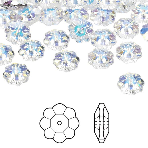Margarita flower 288pk crystal AB, Swarovski® 8x3mm 3700 image number 0