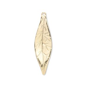 Charm, 14Kt gold-filled, 29x9mm marquise leaf. Sold individually.