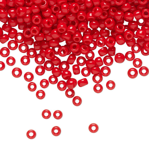 Seed bead, TOHO BEADS®, glass, pkg/50g, #8 round, opaque cherry red (TR-08-45A). image number 0