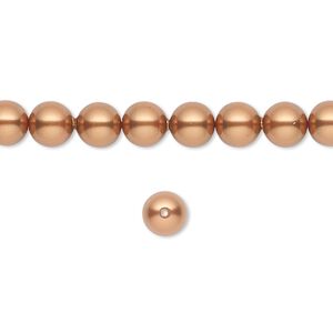 Pearl 500pk copper, Swarovski® 6mm round 5810
