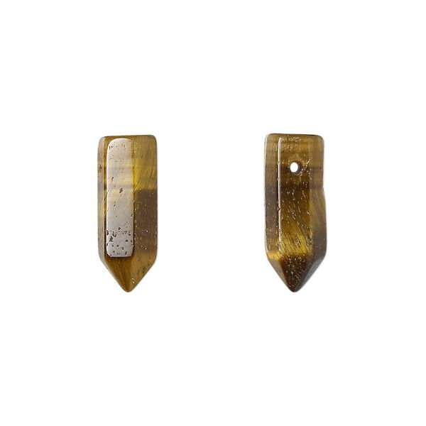 Tigereye 1pkg2, hand-cut top-drilled point bead natural 16x5mm-19x6mm image number 0