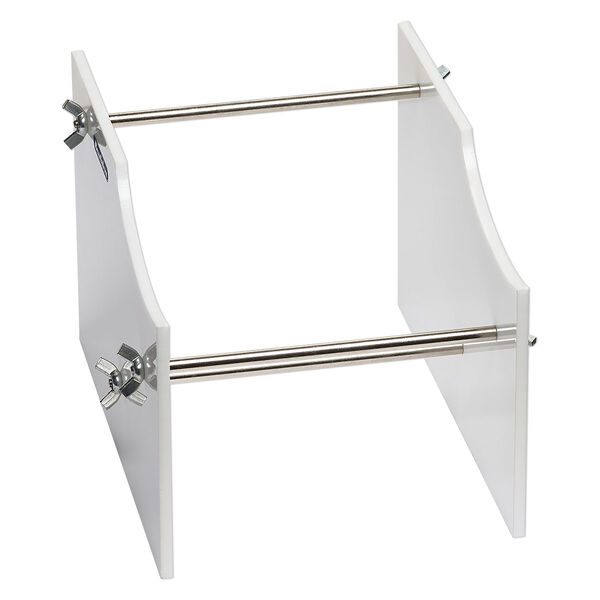 Rack, Beadalon® Spool Tamer™, acrylic and steel, white and blue, 5-1/4 x 5-3/4 x 7-3/4 inches. Sold individually. image number 1