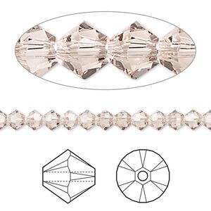 Bead 144pk light silk, Crystal Passions® 4mm bicone 5328