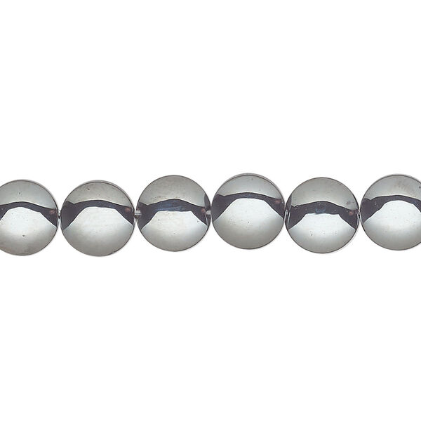 Bead, Hemalyke™ (manmade), 8mm flat round. Sold per 16-inch strand. image number 0