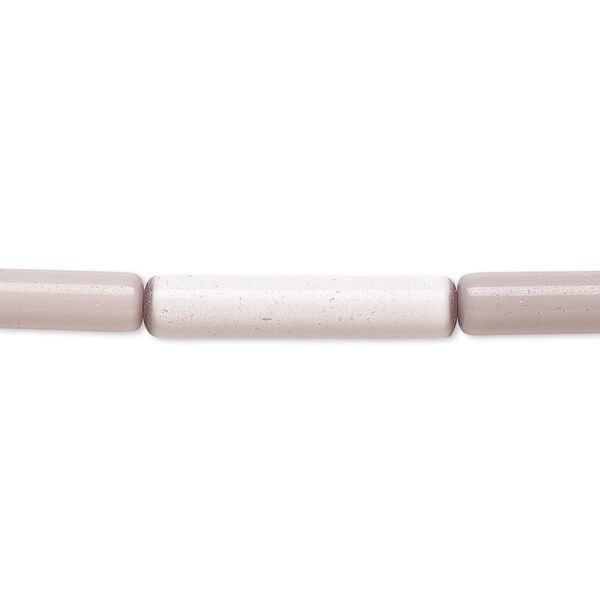 Bead, cat's eye glass (fiber optic glass), lavender, 22x4mm-23x5mm round tube. Sold per 15-inch strand. image number 0