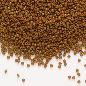 Seed bead, Miyuki, glass, pkg/35g, #15 rocaille, opaque matte, (RR-1687).