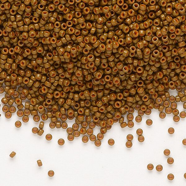 Seed bead, Miyuki, glass, pkg/35g, #15 rocaille, opaque matte, (RR-1687). image number 0