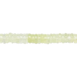 Prehnite 1pkg1, hand-cut rondelle bead natural 8 inch 4x1mm-6x3mm