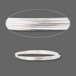 Wire, sterling silver, full-hard, round, 20 gauge. Sold per pkg of 5 feet.