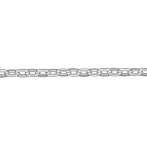 Chain, anodized aluminum, silver, 3.1mm flat cable. Sold per pkg of 25 feet.