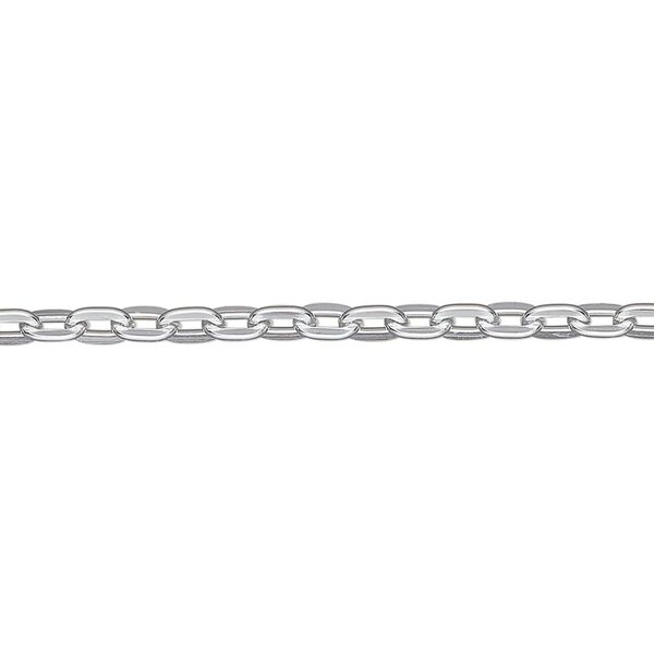 Chain, anodized aluminum, silver, 3.1mm flat cable. Sold per pkg of 25 feet. image number 0