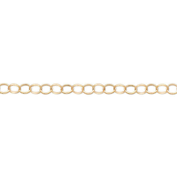 Chain, 14Kt gold-filled, 3.1mm round cable. Sold per pkg of 5 feet. image number 0