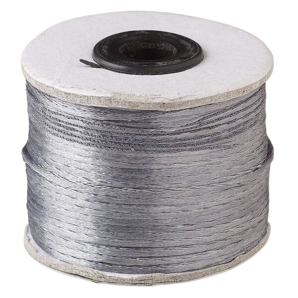 Cord, Satinique™, satin, dark grey, 1mm. Sold per 200-foot spool. image number 0