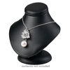 Display, necklace, leatherette, black, 3-3/4 x 3-1/2 x 3-1/4 inches. Sold individually. image number 2