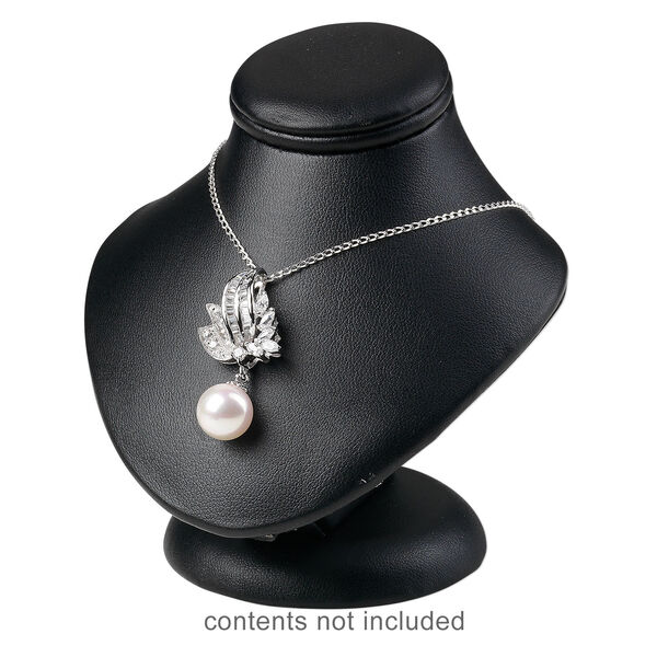 Display, necklace, leatherette, black, 3-3/4 x 3-1/2 x 3-1/4 inches. Sold individually. image number 2