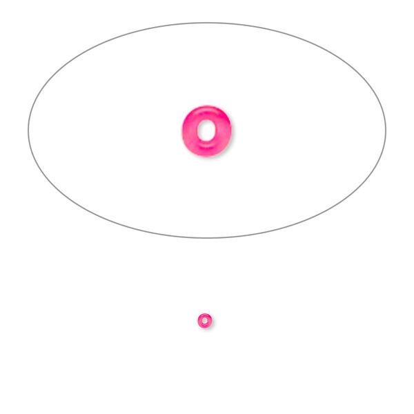 Component, Oh! Ring™, silicone, neon pink, 1.5mm round with 0.5mm hole. Sold per pkg of 1,000. image number 0