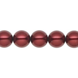 Pearl 50pk bordeaux, Preciosa Czech crystal 10mm round