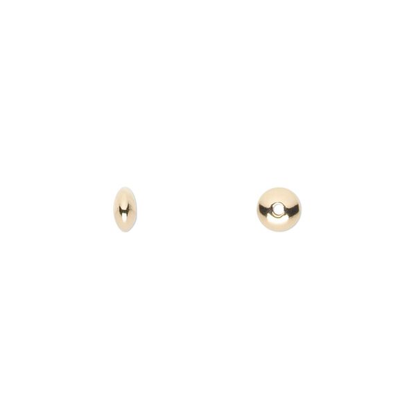 Bead, 14Kt gold-filled, 4.5x2.5mm smooth saucer. Sold per pkg of 20. image number 0