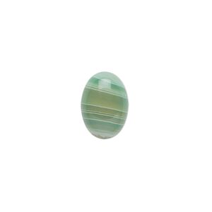 Striped green agate 1pkg2, calibrated oval cab 14x10mm