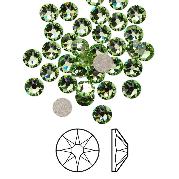 Flat back 144pk peridot foil back, Crystal Passions® 4.6-4.8mm rose round SS20 2088 image number 0