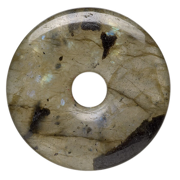 Component, labradorite (natural), 25mm round donut, C grade, Mohs hardness 6 to 6-1/2. Sold individually. image number 0