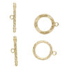 Clasp toggle mix 1pkg8 "pewter" (zinc alloy), 18mm round / 19mm flat, matte gold-finished 1-strand image number 1