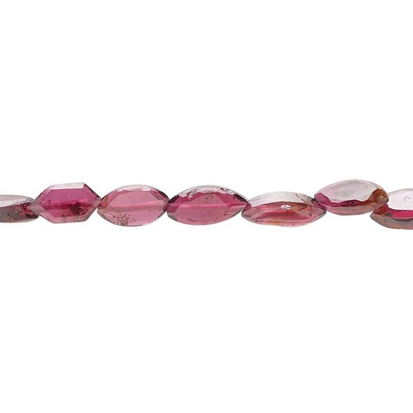 Rhodolite garnet 1pkg1, hand-cut faceted flat marquise bead 13 inch 7x5mm-10x6mm image number 0