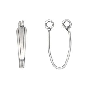 Bail, JBB Findings, donut, antique silver-plated pewter (tin-based alloy), 22x5mm with 20mm grip length. Sold per pkg of 2.