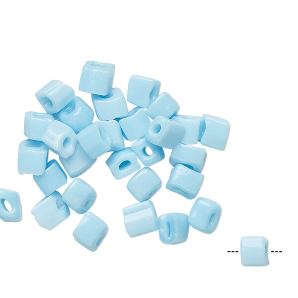 Bead, vintage German glass, light blue, 5.5x3.5mm-5.5x5mm uneven rondelle. Sold per pkg of 30. image number 0