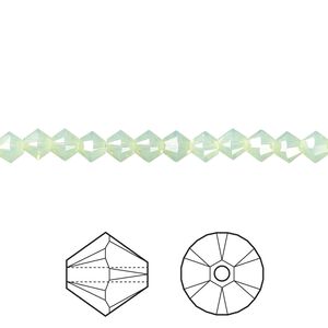 Bead 144pk chrysolite opal, Crystal Passions® 4mm bicone 5328