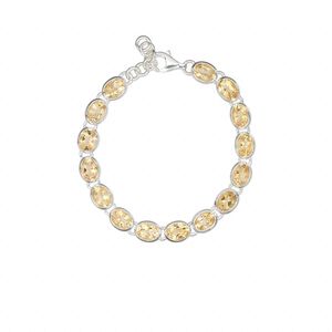 Bracelet, citrine (heated) and sterling silver, 8x6mm faceted oval, 6-3/4 inches with 3/4 inch extender chain. Sold individually.