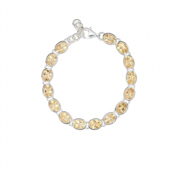 Bracelet, citrine (heated) and sterling silver, 8x6mm faceted oval, 6-3/4 inches with 3/4 inch extender chain. Sold individually. image number 0