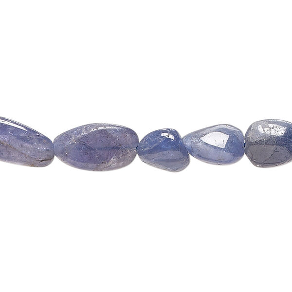 Bead, tanzanite (heated), mini to medium hand-cut nugget, Mohs hardness 6 to 7. Sold per 14-inch strand. image number 0