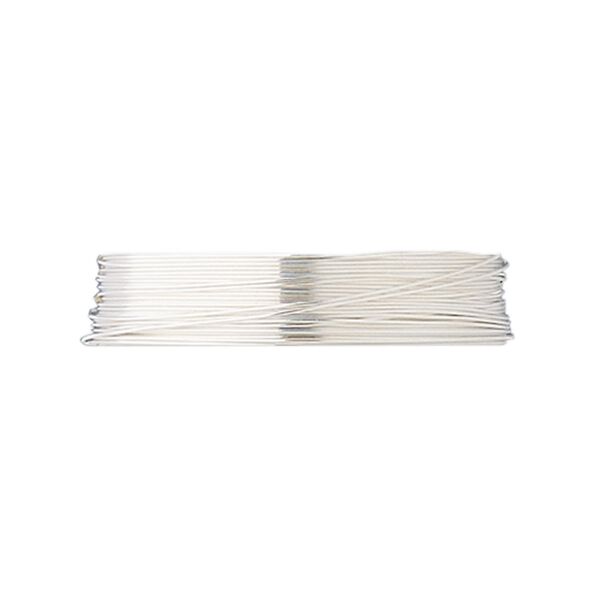 Wire, fine silver, half-hard, round, 28 gauge. Sold per 25-foot spool. image number 0