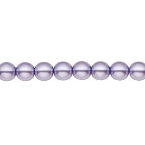 Bead, Czech pearl-coated glass druk, opaque lavender, 6mm round. Sold per 15-1/2" to 16" strand.