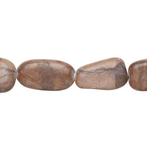 Red-brown marble 1pkg1, rounded flat rectangle bead natural, 15 inch 15x9mm-17x10mm