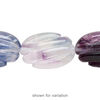Rainbow fluorite 1pkg1, hand-cut carved oval bead natural 15.5-16 inch 24x16mm image number 1