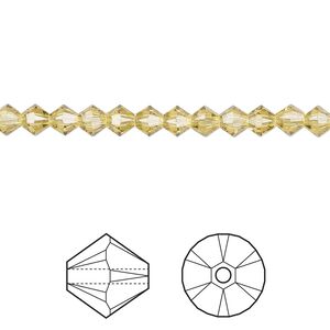 Bead 48pk dark jonquil, Crystal Passions® Regenerated 4mm bicone 5328