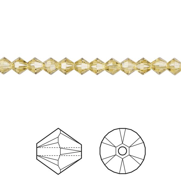 Bead 48pk dark jonquil, Crystal Passions® Regenerated 4mm bicone 5328 image number 0