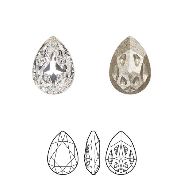 Fancy stone 1pk crystal foil back, Crystal Passions® 14x10mm mirage pear 4390 image number 0