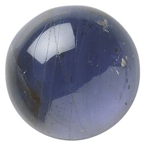 Iolite 1pkg1, hand-cut calibrated round cab natural 8mm