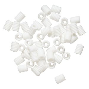 Mask cord spacer, rubber, white, 11x9mm-12x9mm cone, 5.5mm inner diameter. Sold per pkg of 50.