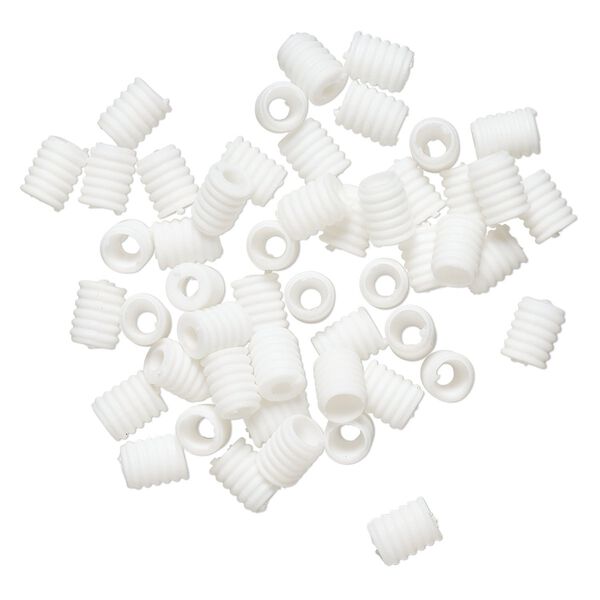 Mask cord spacer, rubber, white, 11x9mm-12x9mm cone, 5.5mm inner diameter. Sold per pkg of 50. image number 0